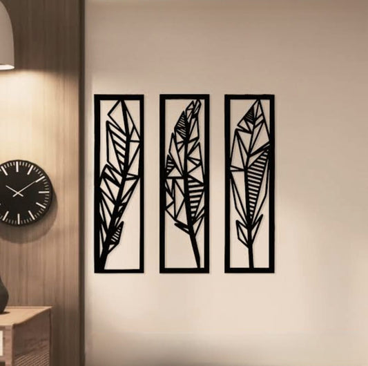 Wooden Wall Decorative 3 panels | 24 by 6 inches each panel