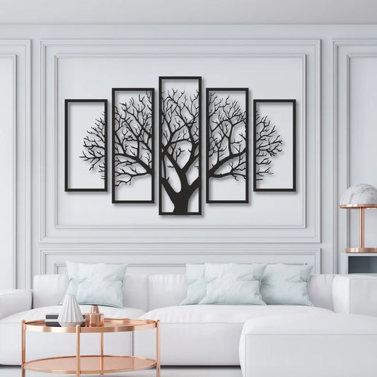 Five Frames Tree 3D Decor for Walls | 48x32 inches